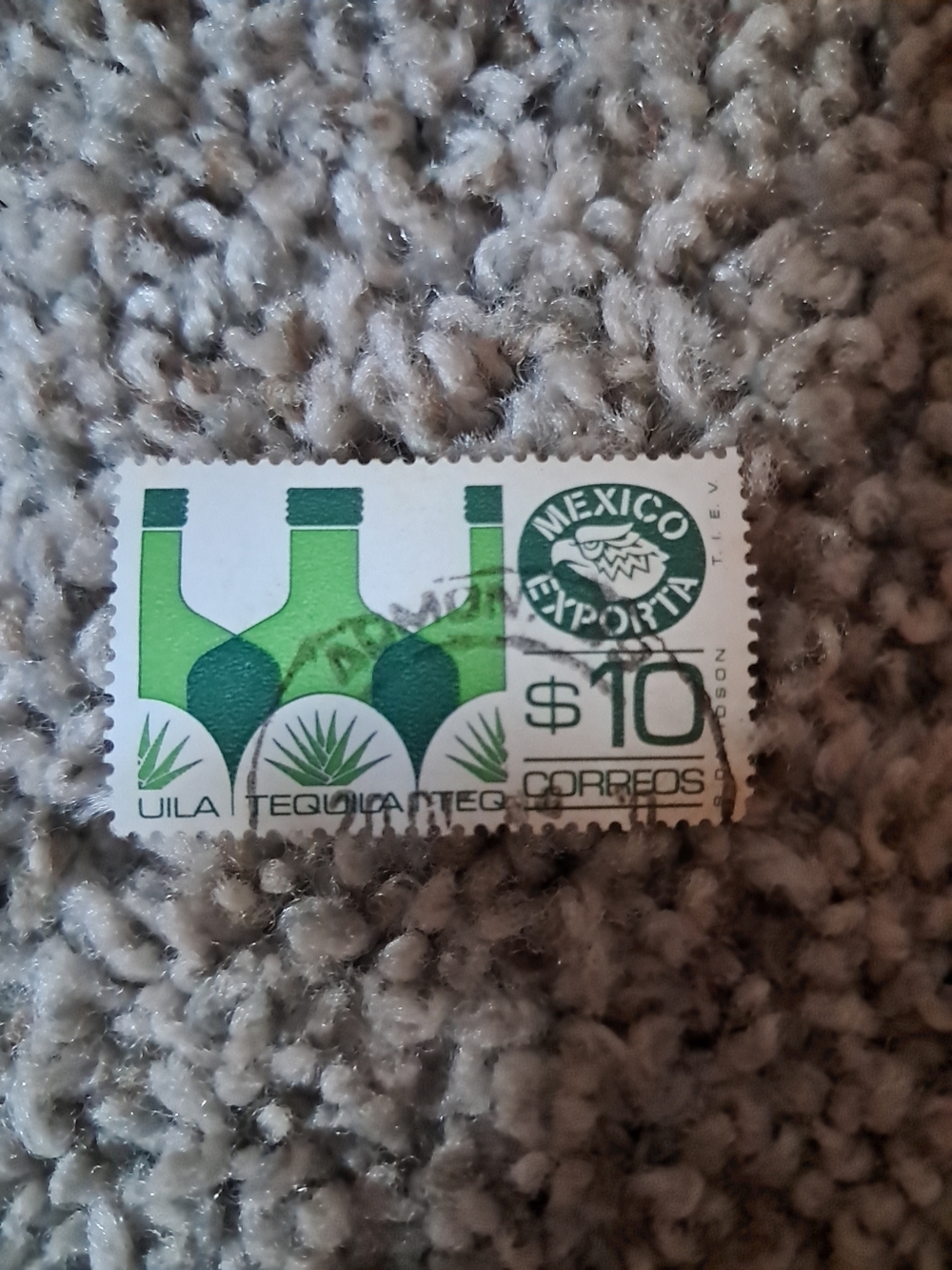 Mexico Exporta Green Tequila Stamp Decorative Accent